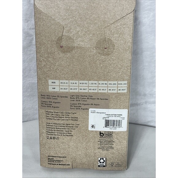 No Boundaries Mid-Rise Thong 7 Pair 7 Days of the Week Cotton Size Small 4-6 NEW - Picture 3 of 5